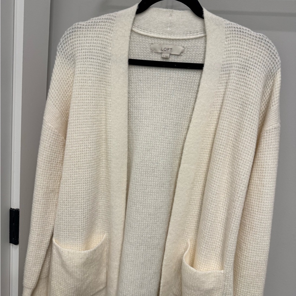 LOFT Women's Soft Cream Cardigan